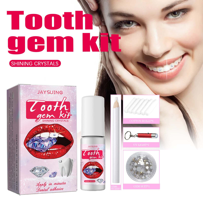 Tooth Kit Jaysuing Tooth Jewelry Shiny Sticker Spicy Girl Jewelry Easy to Remove and Install Crystal Dental Drill_voghion.com