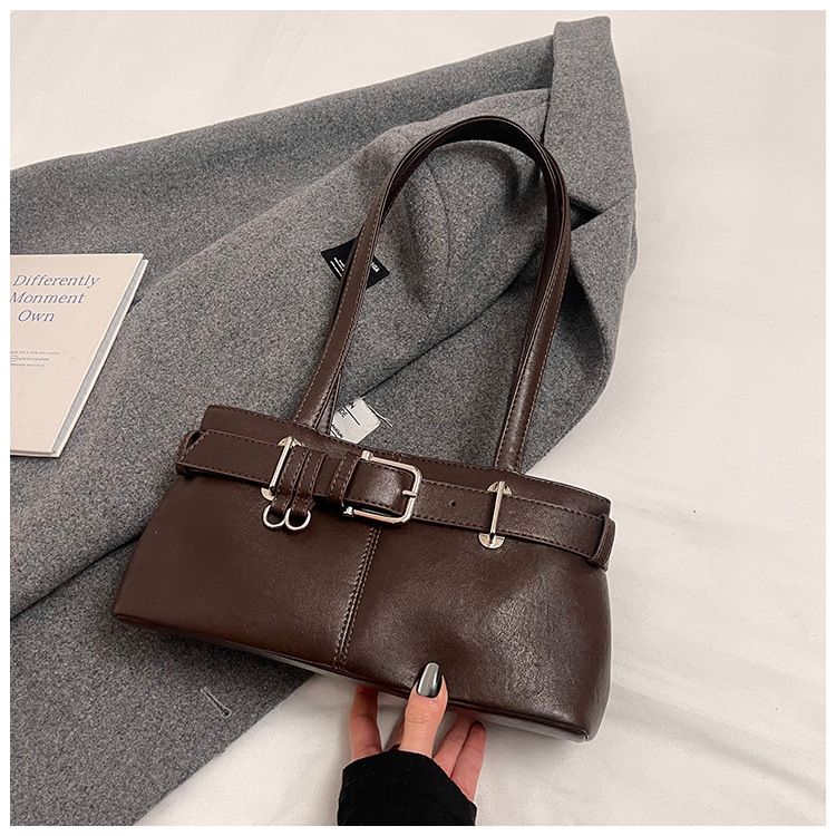 Tote Strukturierte Lässige Vielseitige Gürtelschnalle Schulter Nischendesign Pendlertasche_voghion.com