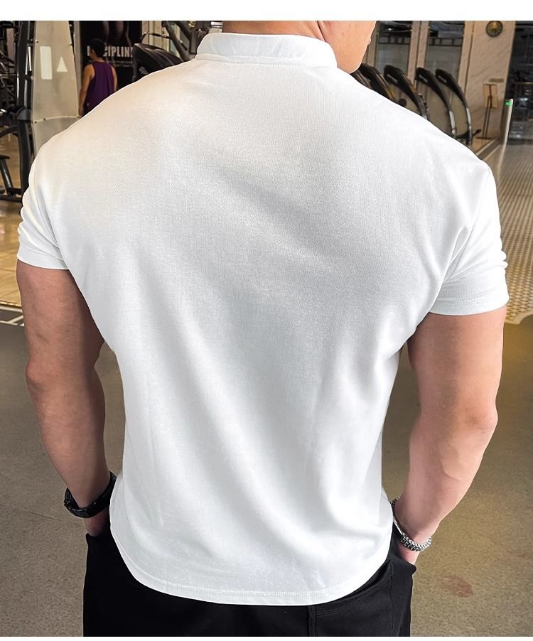 Erkek Giyim Kısa Kollu Waffle Buz İpek Cool Business Slim Tişört_voghion.com