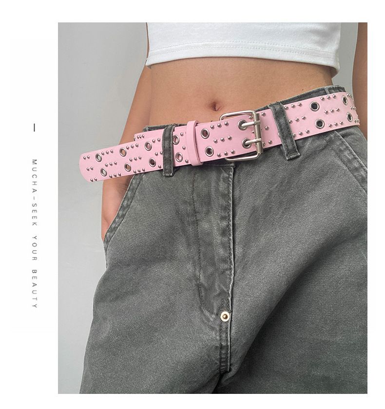 Nietengürtel Damen 2025 Neues Modell, Mit Rock High-End-Taillenzubehör Amerikanischer High Street Gürtel Herrenmodell_voghion.com