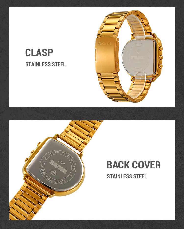 SKMEI Orologio sportivo digitale da uomo con cronometro e display retroilluminato in acciaio inossidabile, impermeabile, con data e allarme, orologio da polso Reloj Hombre_voghion.com