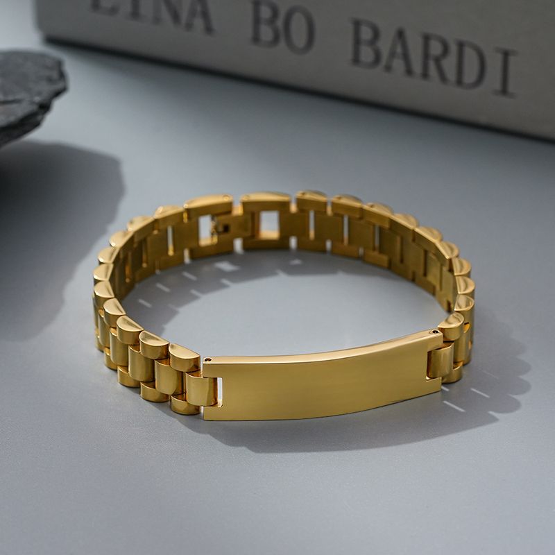 Correa de reloj para pareja con cadena curva de 12 mm, pulsera de titanio, acero inoxidable galvanizado al vacío, unisex._voghion.com