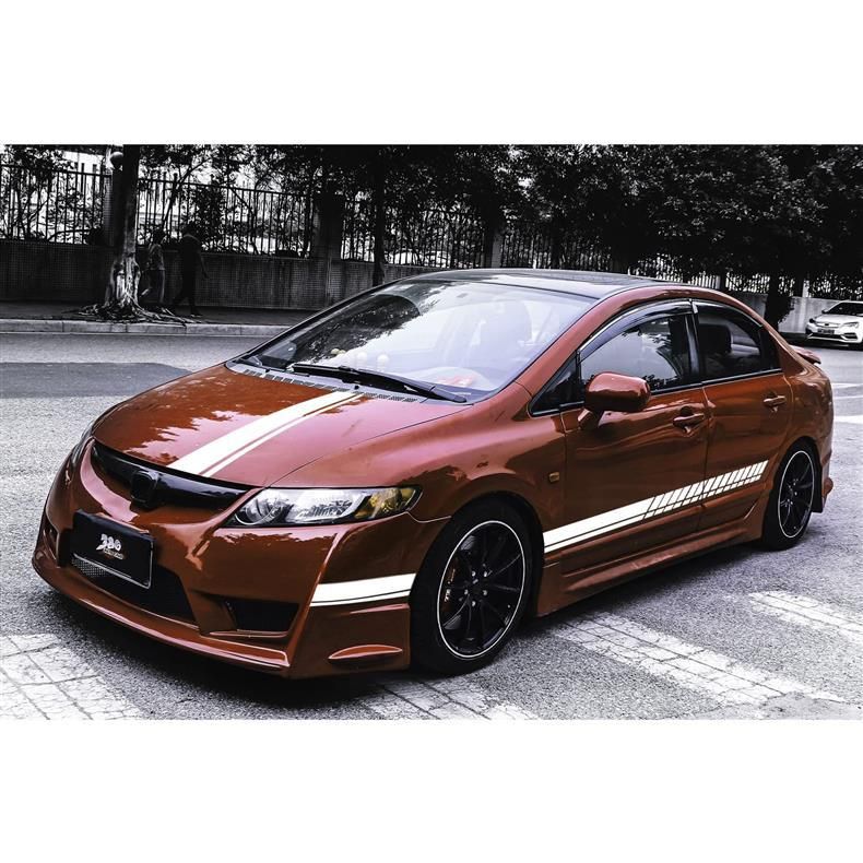 Body Waistline Side Skirt Stripes Hood Rearview Mirror Full Car Decal Stickers_voghion.com
