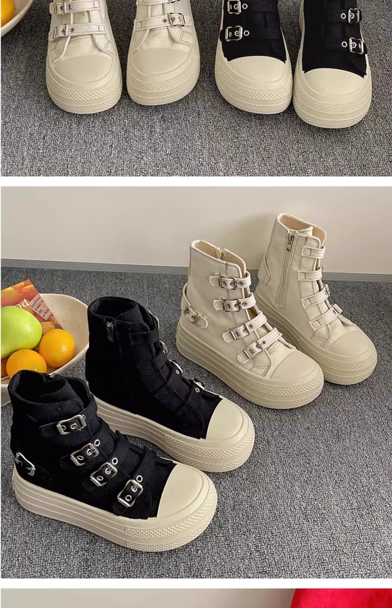 Denim Ankle Boots 2025 Fall/Winter New Women's Chunky Sole Height-Boosting Casual Shoes_voghion.com