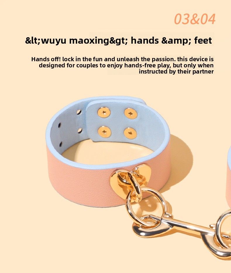 Sexy SM Supplies Love Kitten Binding Set Macaron Blotting Handcuffs Alternative Punishment Training Props_voghion.com