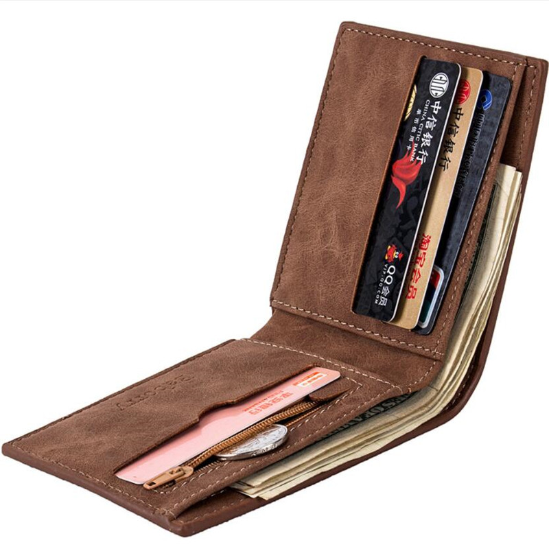 Hot Sale New 1PCS High Quality Fashion Mini Men's Luxury Business Wallet Card Holder Man Purse Coin Bag Zipper Gift For Men_voghion.com