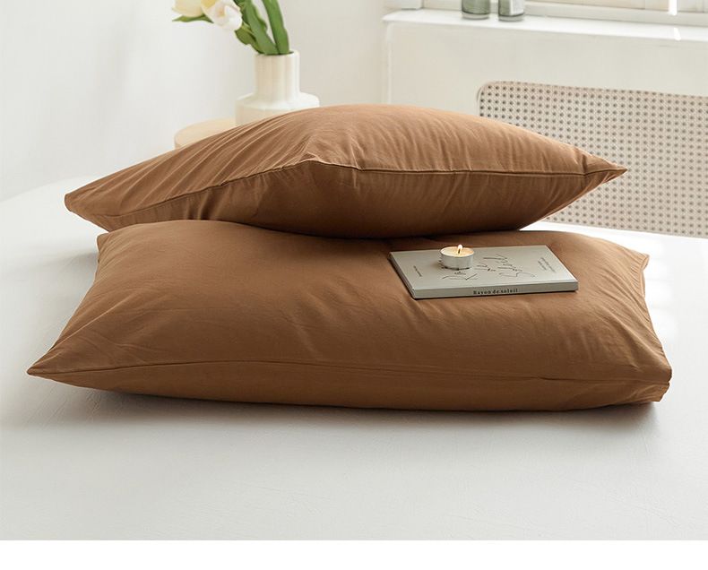 2/3/4pcs Bedding Sets single piece bed sheet pillowcase solid color thickened pure cotton simple style multi specification pure cotton bed sheet_voghion.com