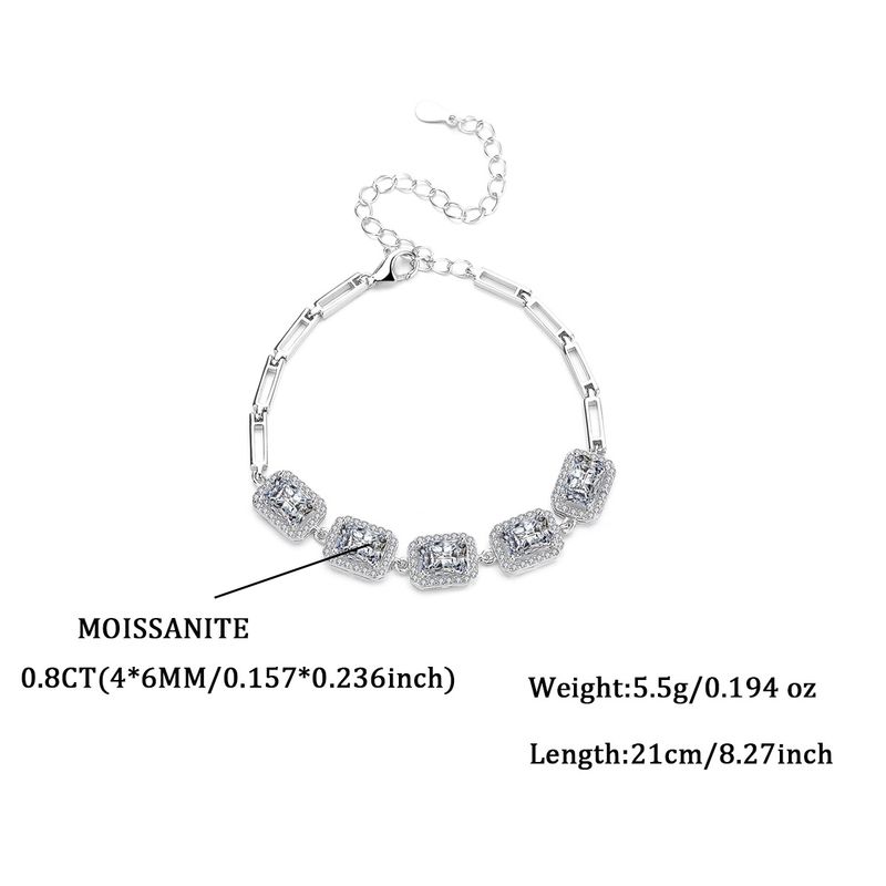 Bracciale in argento Super Flash con moissanite radiante di alta qualità per donna, gioielli hip-hop alla moda_voghion.com