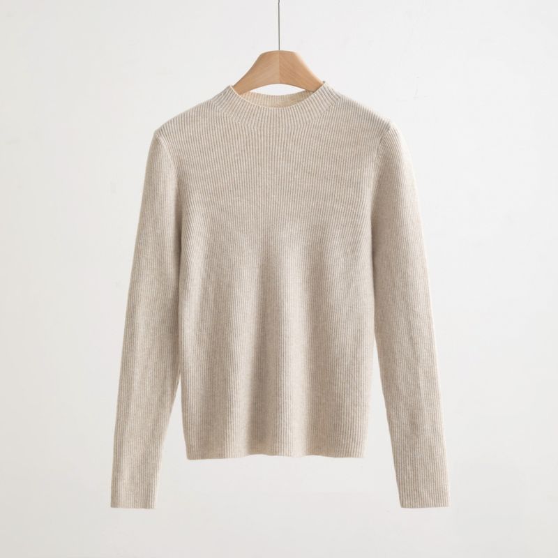 Maglione lavorato a maglia a collo alto per donna, autunno inverno, vestibilità slim, intimo snellente, maglietta di base multicolore_voghion.com