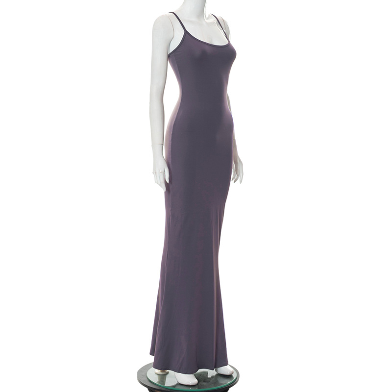 Women's room peach pure slimming peach hip strap long fishtail skirt_voghion.com