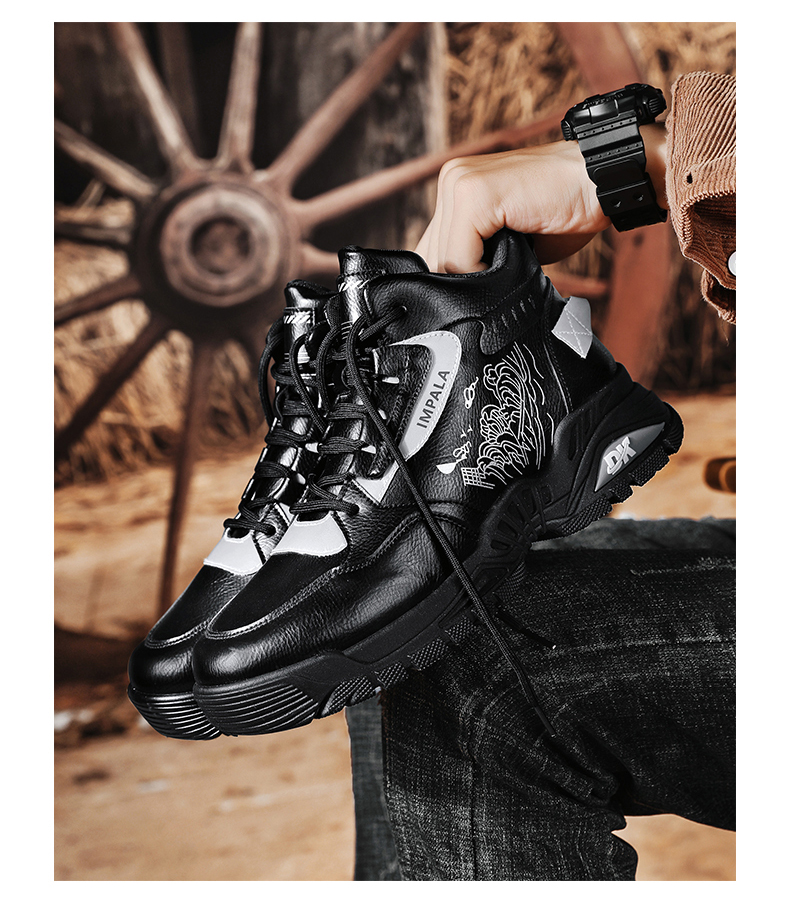 Autumn and winter pile warm Martin boots High top thick soles outdoor waterproof and cold working sports snow boots men's ankle boots_voghion.com