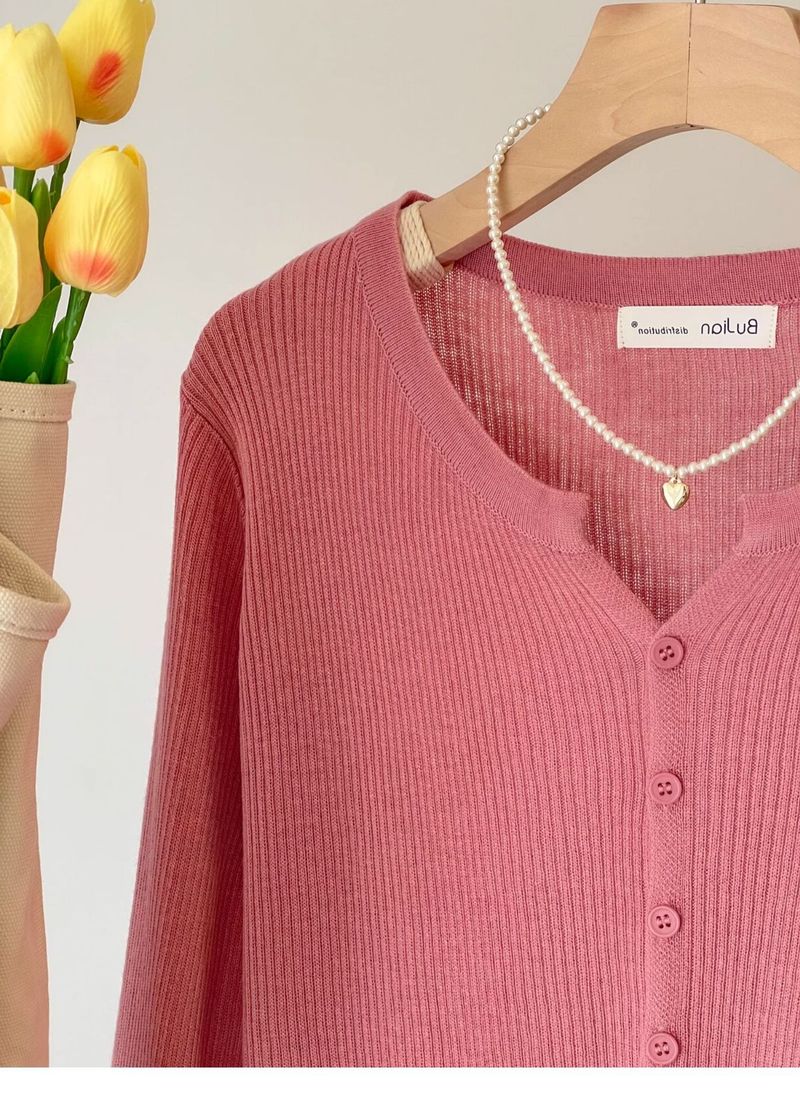 ragazza 6 lana latte blu corto lavorato a maglia per donna primavera e autunno cardigan a maniche lunghe piccolo profumo stile strato interno base_voghion.com