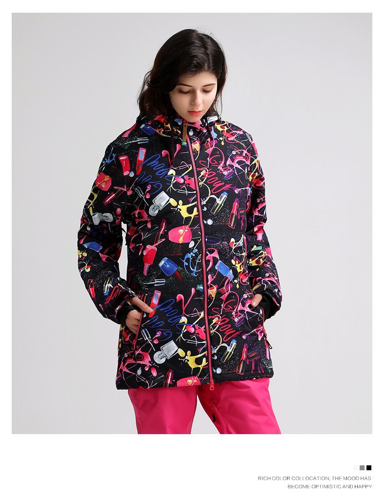Giacca da snowboard invernale da donna antivento impermeabile anti-neve_voghion.com