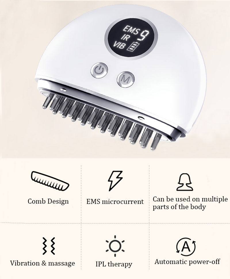 Mikrostroum Vibratioun EMS Kapp Entspanungsmassageapparat Guasha LED Mikrostroum Gesiicht Hals Kierper Haut Lifting R 70% Rabatt_voghion.com