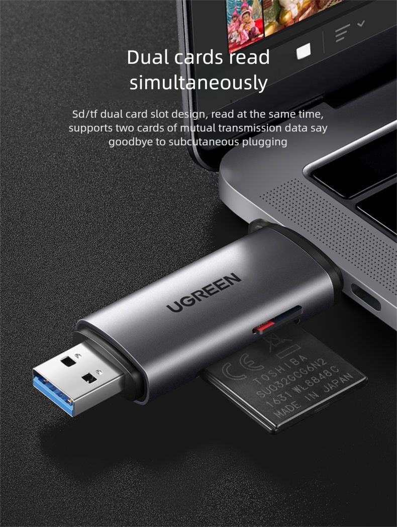 Green Alliance USB 3.0 High-Speed Reader All-in-One SD Large TF Card Canon DSLR Camera Small Multi-Function_voghion.com