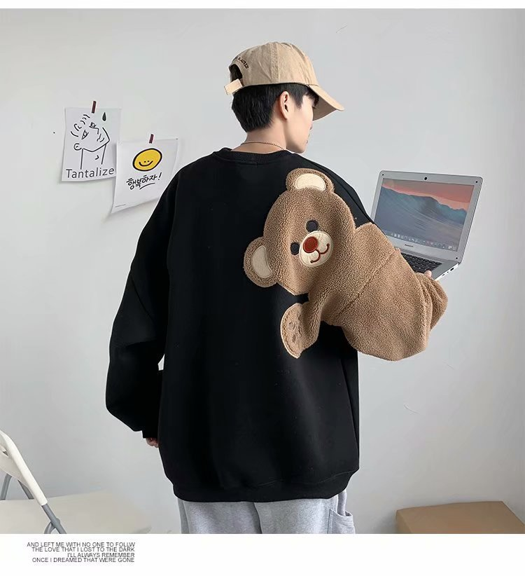 Abbigliamento da uomo Felpa con cappuccio in pile di agnello per uomo e donna, marchio Instagram, più giacca da coppia in pile spesso e allentato_voghion.com