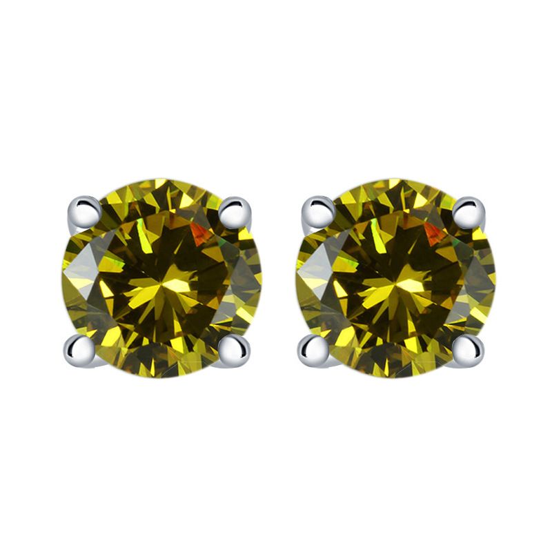 December Birthstone Earrings - S925 Sterling Silver Rose Gold Plated Round Gemstone Stud Earrings (Four-Prong Setting Women's Gift Jewelry)_voghion.com