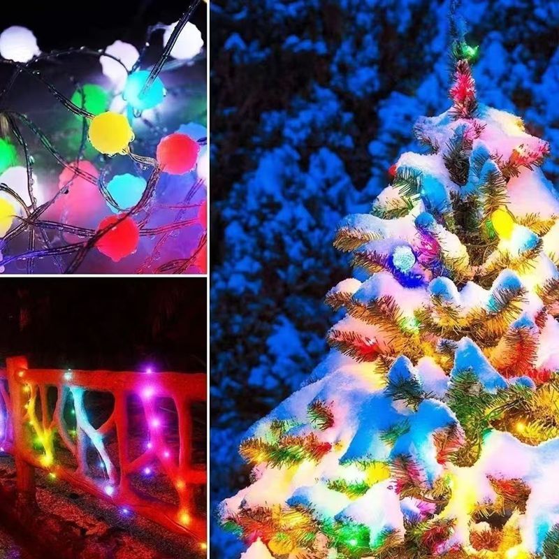 Guirnalda de luces navideñas RGB con Bluetooth y USB de 10 m, control remoto y aplicación, resistente al agua, 3528 LED para decoración navideña (66 LED, entrada de 5 V)_voghion.com