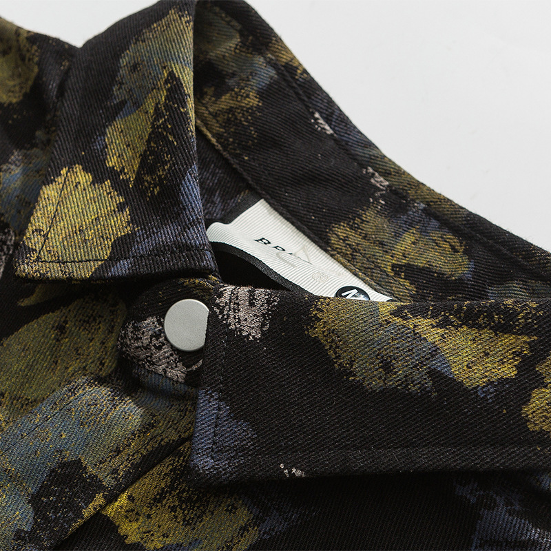 Camicia di jeans stampata completa con pittura a olio stile Hong Kong per uomo Primavera e autunno I Nuova camicia versatile Giacca ampia e alla moda per uomo_voghion.com