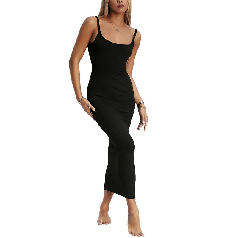 Gonna aderente a tinta unita semplice da donna, con bretelle, sexy, casual, 2023_voghion.com