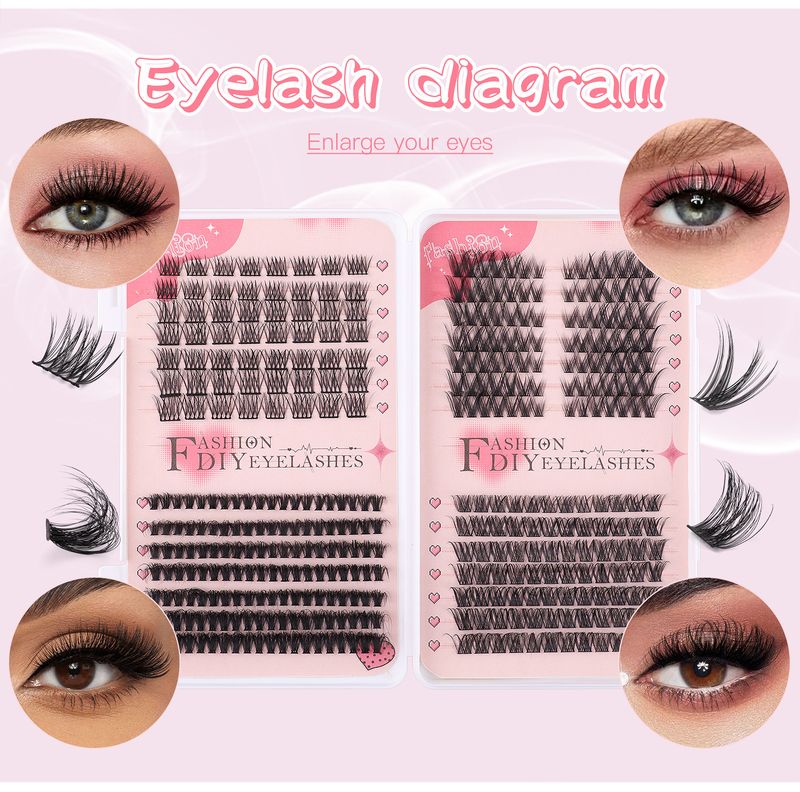 False Eyelashes Eyelash Book DIY Segmented Eyelashes False Eyelashes D Curve Thick Curling 30D40D60D Single Cluster Hair_voghion.com