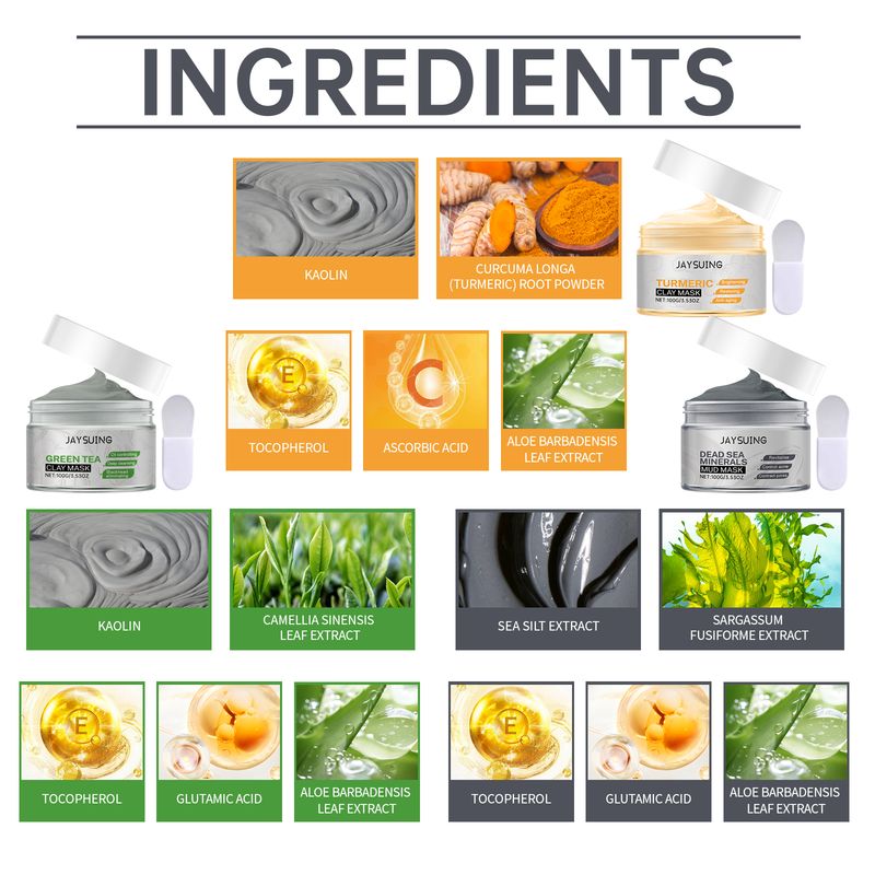 Jaysuing Facial Mud Mask Series Moisturizes And Controls Oil, Firming And Smoothing Facial Skin To Even Skin Tone_voghion.com