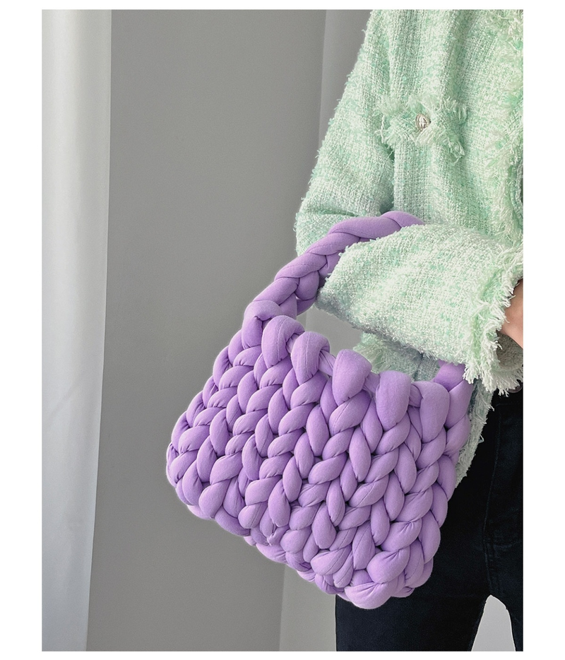 Borsa tessuta a mano fai-da-te in lana islandese super spessa, piccola borsa quadrata fatta a mano con ghiaccio freddo fatto in casa per la fidanzata_voghion.com
