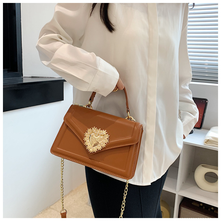 Nuevo bolso de moda para mujer, exquisito bolso de hombro de Color sólido para personas mayores, bolso cruzado de alta calidad con cadena_voghion.com