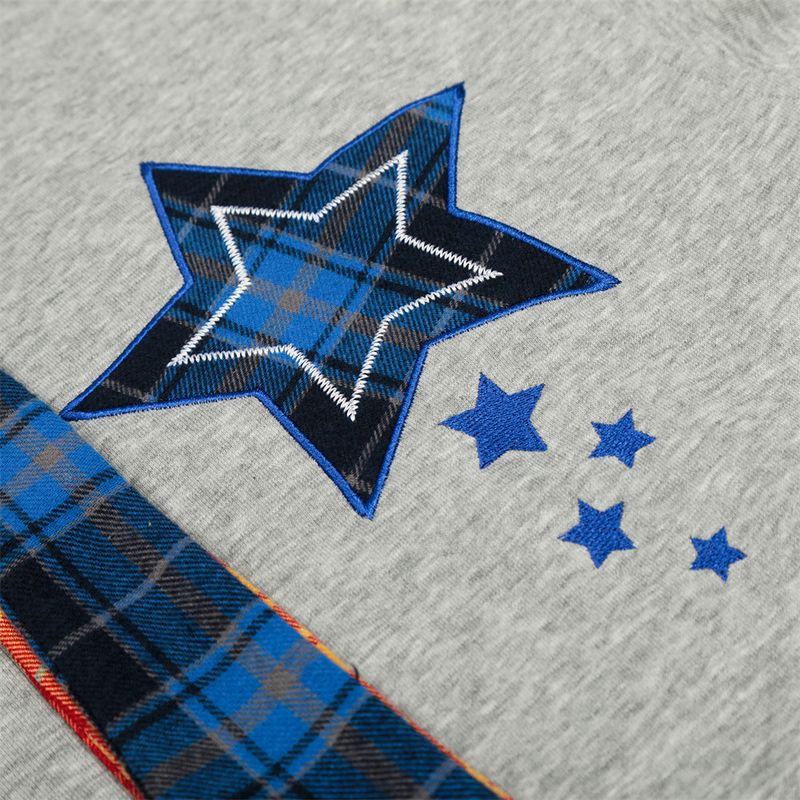 Felpa con cappuccio, cardigan con cappuccio, ricamo a stella a cinque punte, stile trendy, con lacci, da uomo_voghion.com