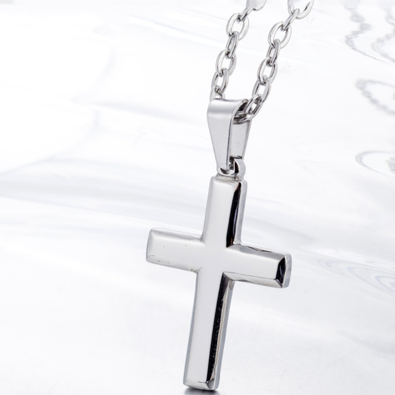 Einfache Sterling Silber Kreuz Mode Anhänger Halskette Für Frauen Schmuck Geschenke_voghion.com