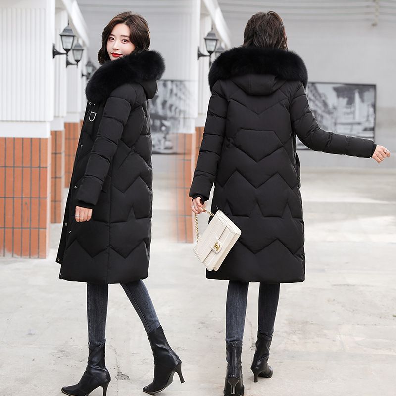 Giacca da donna in cotone caldo stile lungo invernale 2025, versione coreana, ampia e sottile, alla moda_voghion.com