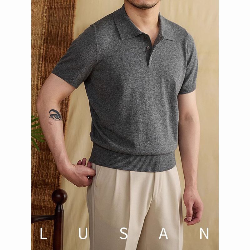 Summer Thin Men's Slim Fit Casual Polo Shirt Fashion Korean Version T-Shirt Short Sleeved Trend_voghion.com