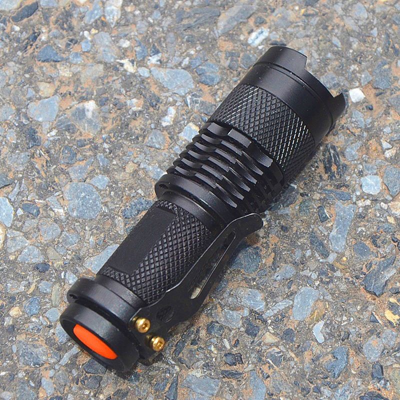 SK68 Mini LED Flashlight – Adjustable Zoom & 360° Rotating Head, 200m Beam (Rechargeable, Camping/Emergency Use)_voghion.com