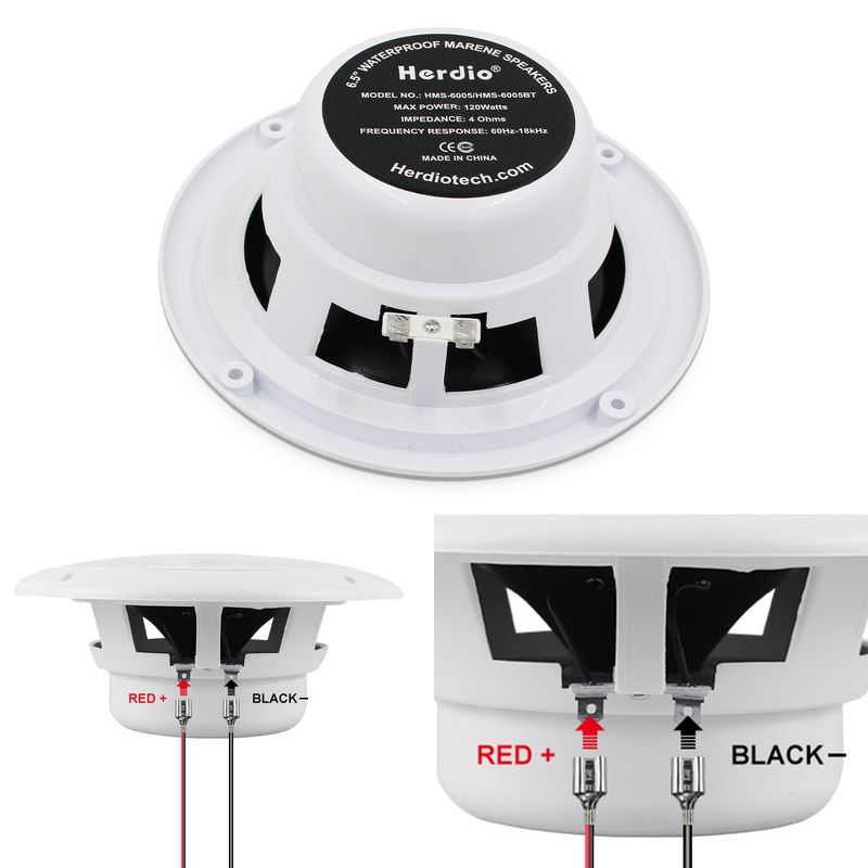 Lot de 2 haut-parleurs stéréo d'extérieur pour bateau, étanches et résistants aux intempéries, 2 voies, 6,5 pouces, 120 W, parfaits pour VTT, UTV_voghion.com