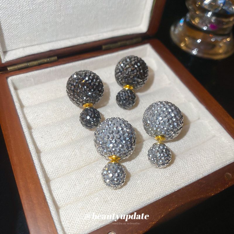 Agulha de prata super brilhante com diamantes incrustados geométricos redondos multiuso fashion versátil leve luxo de alta qualidade_voghion.com