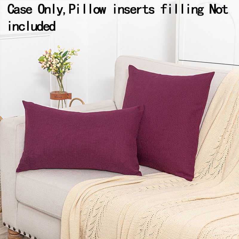 Cross-border Hot-selling Modern Simple  Linen Solid Color Pillow Model Room Tea Sofa Bedroom Decorative Pillow Case_voghion.com