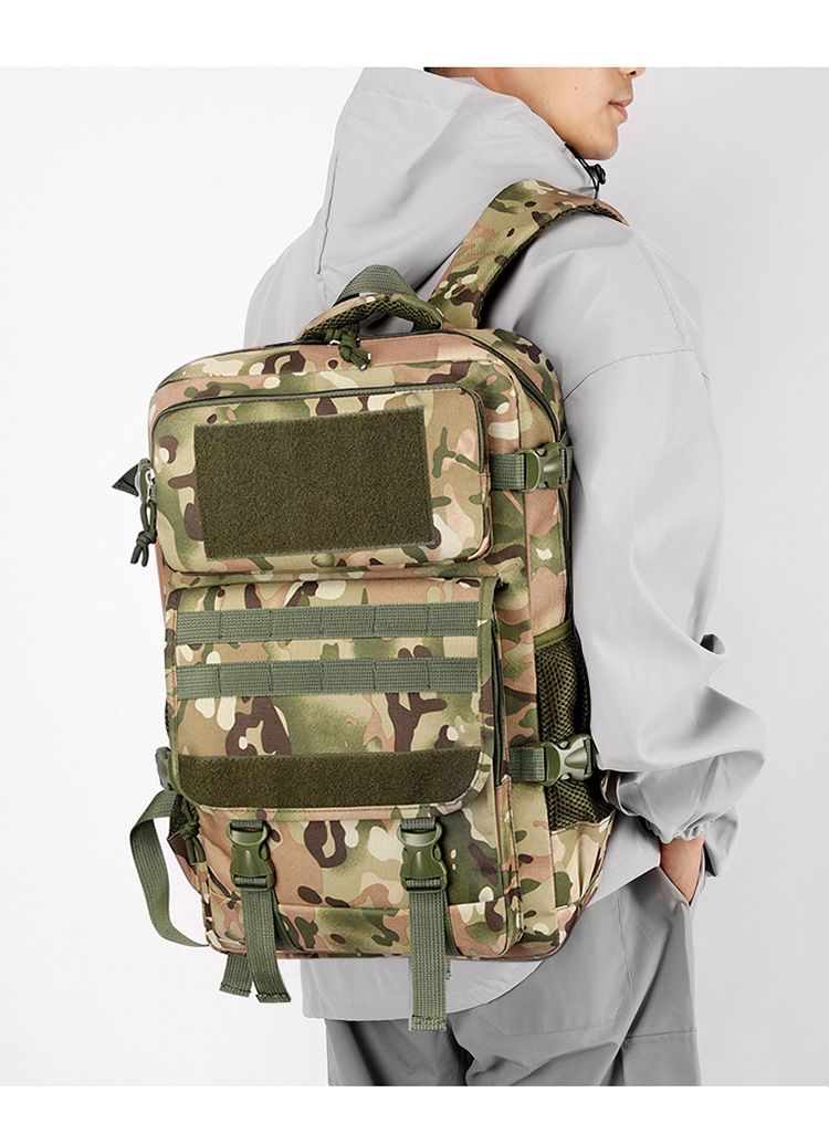 Mochila de montanhismo, nova mochila tática de grande capacidade, camuflagem simples e multifuncional para viagens ao ar livre_voghion.com