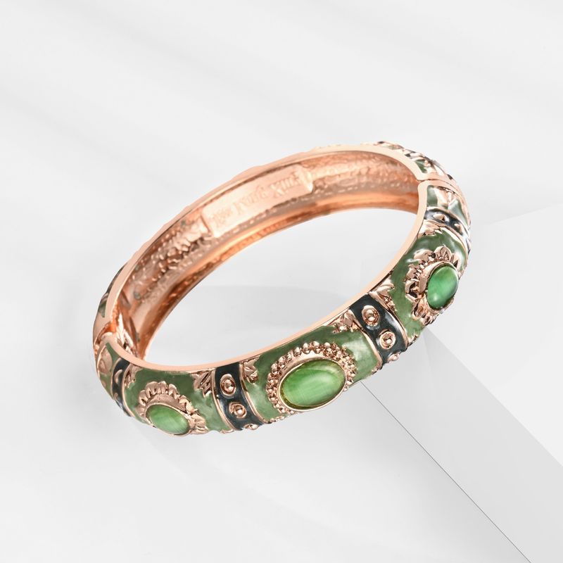 Bracciale in lega smaltata con pietre colorate in stile bohémien, stile retrò, con occhio di gatto._voghion.com