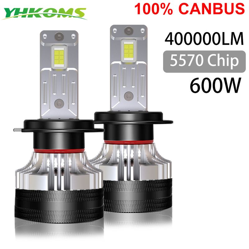 YHKOMS 600W 400000LM H7 LED H4 Canbus H1 H8 H9 H11 HB3 HB4 Auto Scheinwerfer Lampen 9005 9006 Auto nebel Licht 6000K 12V Keine_voghion.com