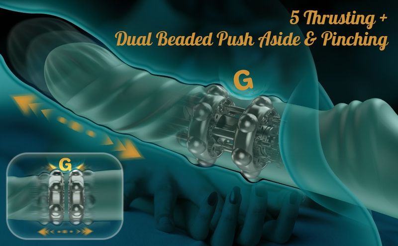 LuvBox Arcee, vibratore telescopico con perline a doppia direzione, giocattolo per donne, masturbatore sessuale elettrico inseribile_voghion.com