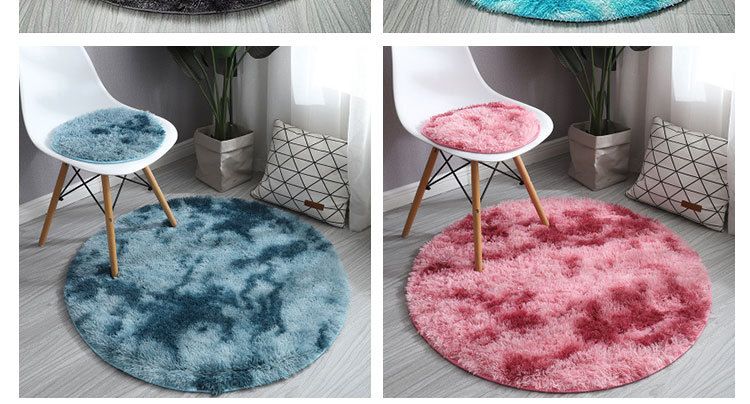 Alfombra de poliéster con estampado geométrico nórdico: suave, antideslizante y redonda para sala de estar, lavable y resistente a la decoloración (varios tamaños y colores)._voghion.com