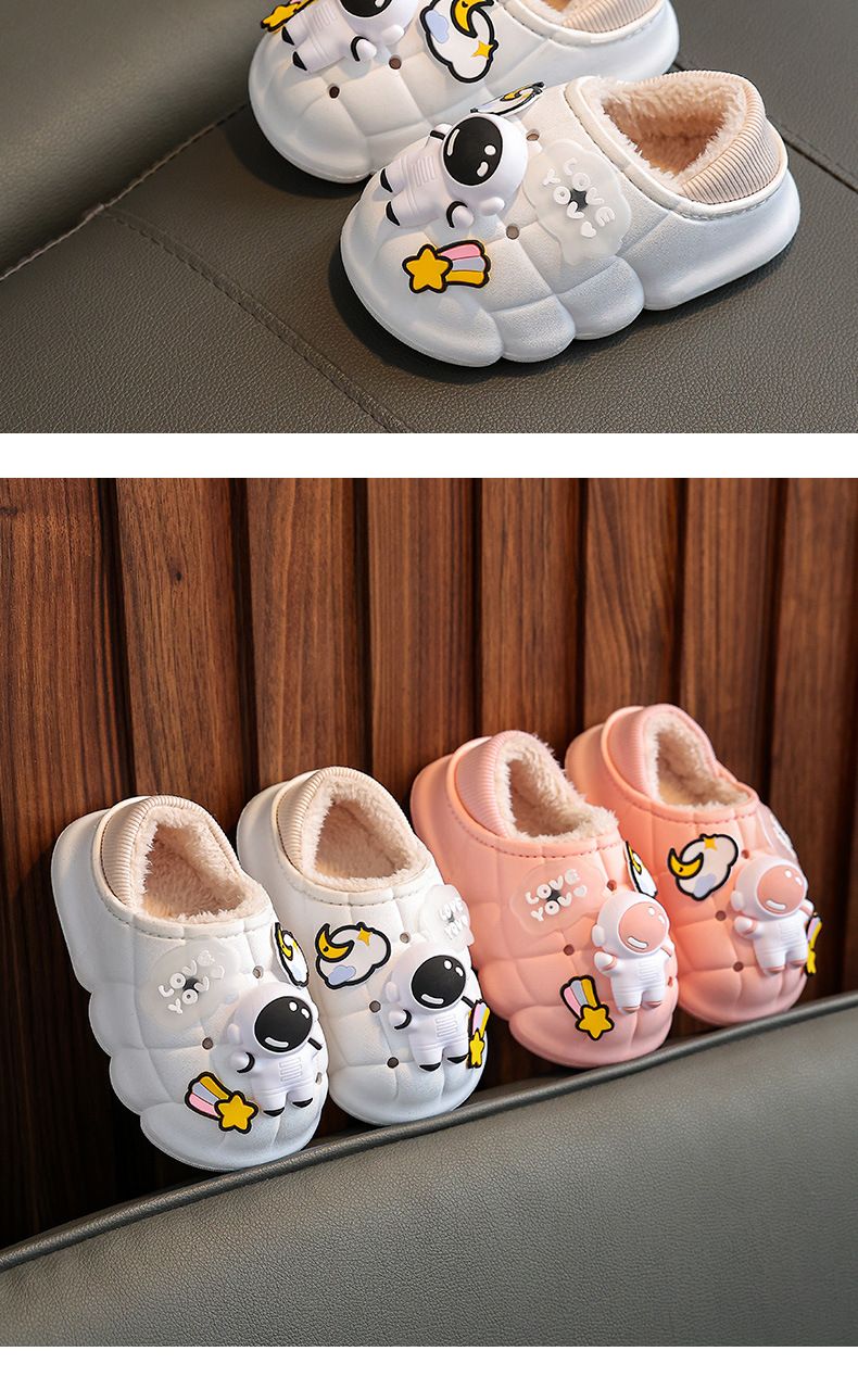 Pantofole invernali per bambini con copertura completa del tallone - Pantofole da casa impermeabili per interni/esterni per ragazzi e ragazze, comode stivaletti antiscivolo foderati in pile_voghion.com