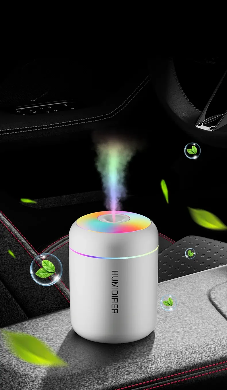 Mini umidificatore d'aria USB elettrico 180 ml diffusore di aromi purificatore di oli essenziali aromaterapia nebbia luci per auto casa camera da letto_voghion.com