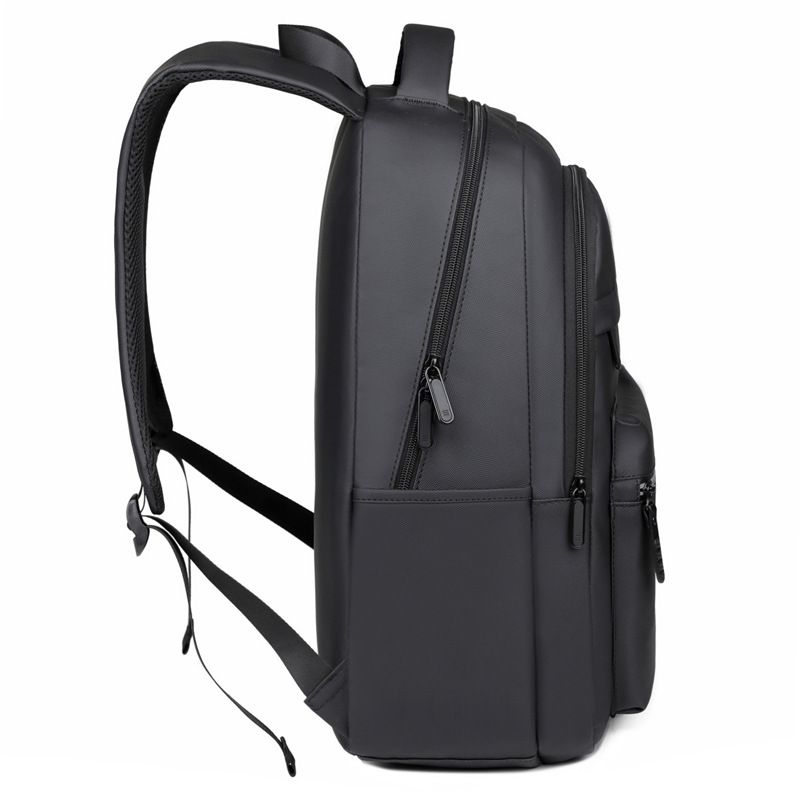 Mochila clásica negra de tela Oxford, estilo universitario, impermeable, ligera, multicapa, de gran capacidad, moderna, para mujer._voghion.com