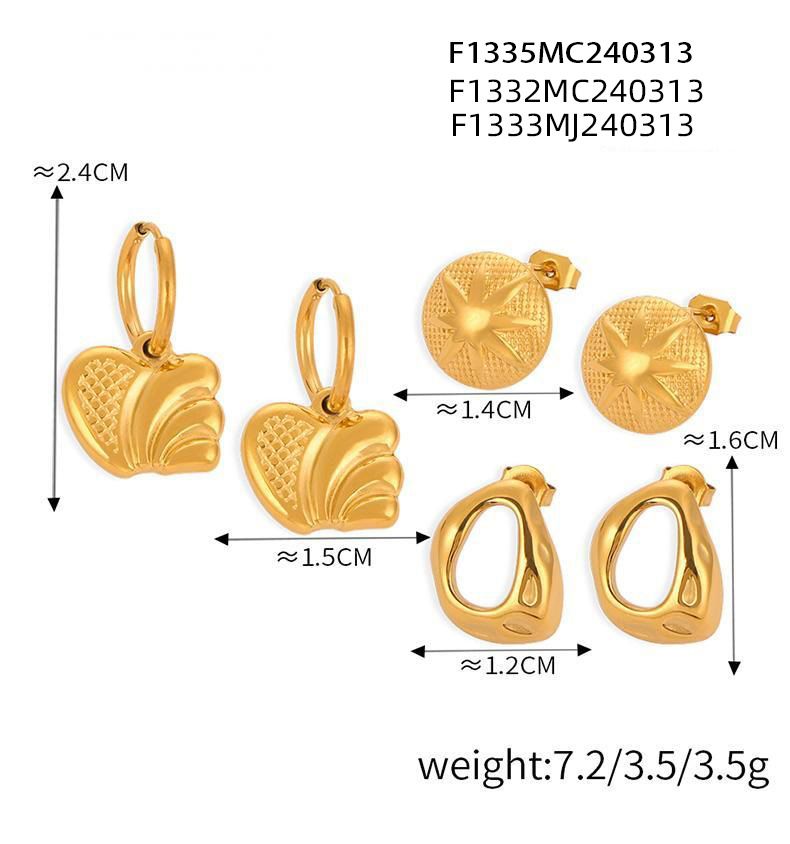 Ins Personalized Hip-hop Style Niche Versatile Accessories Geometric Texture Splicing Design Sense Titanium Steel Earrings_voghion.com