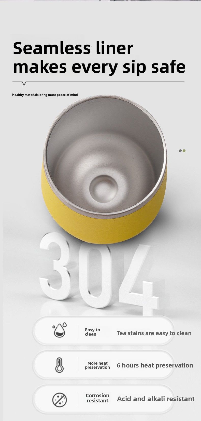 American Style 304 Stainless Steel Eggshell Portable Creative U-Shaped Red Wine Insulated FCM12oz Cup_voghion.com