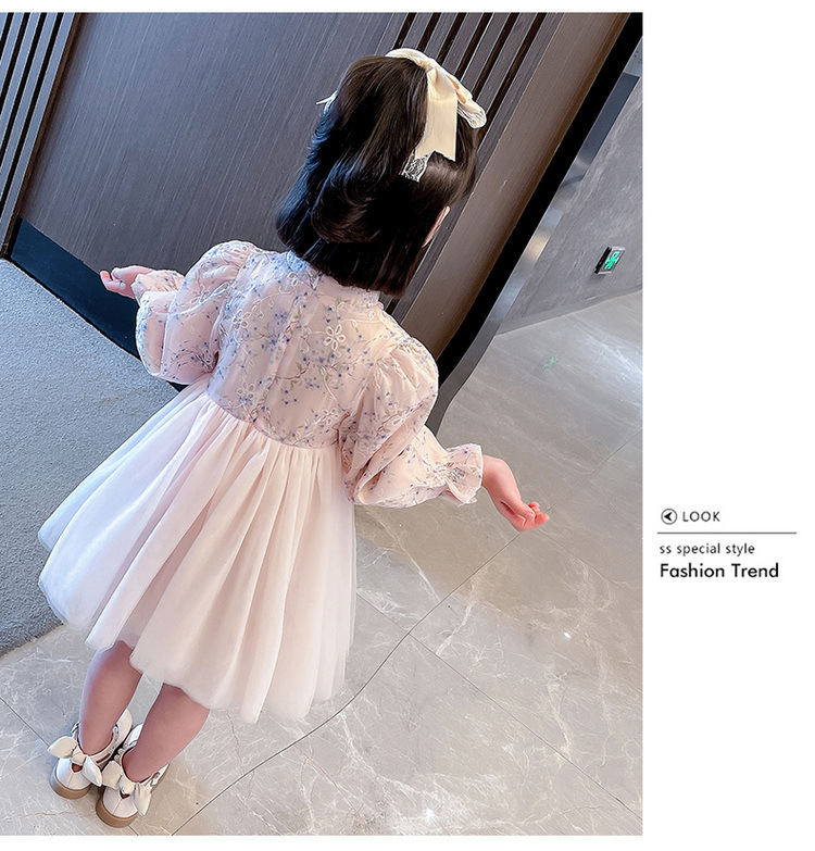 Girls' Long sleeved Hanging 2024 Spring New Western Fashionable Girl Baby Princess Dress Children's Clothing_voghion.com