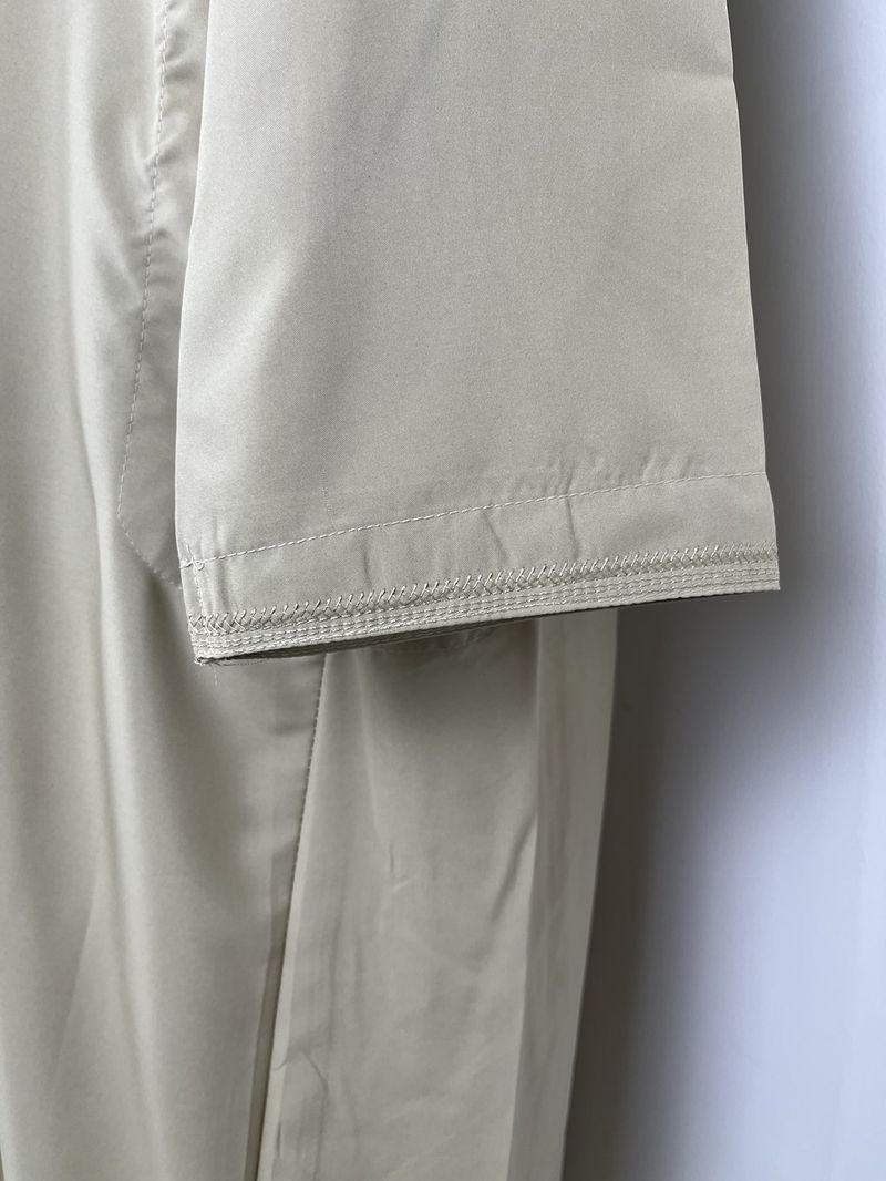 Men's Clothing men's robe solid color pocket design round neck long clothing_voghion.com