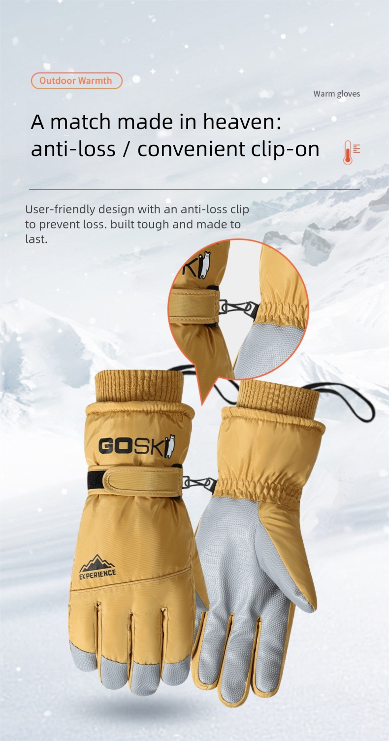 Skischuhe für Damen und Herren, Winter-Fleece-gefüttert, verdickt, kältebeständig, warm, winddicht, wasserdicht, Touchscreen-Paar_voghion.com