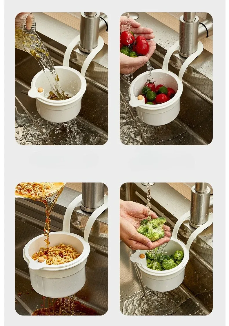 1 peça cesta de filtro para pia de cozinha, cesta de filtro pendurável, coletor de alimentos, filtro de resíduos, ferramentas para lavar frutas para restaurante doméstico_voghion.com